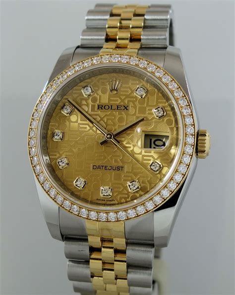 750 mens rolex with diamond bezel|rolex datejust 31 18 ct.